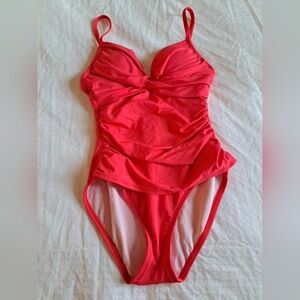 Boston Proper Bathing Suit Corral Red Size 4 EUC Excellent Quality Super Soft